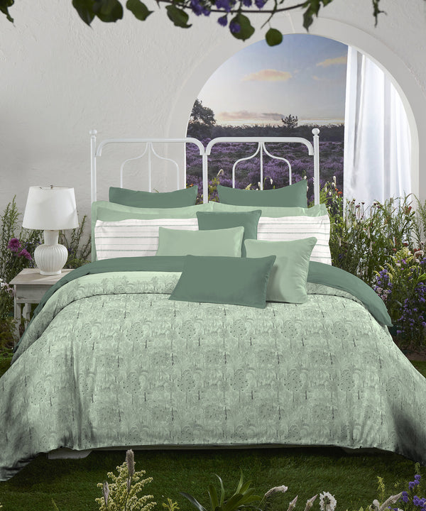 Aroma King Bedsheet Set, Green Apple Tickle|180 TC Cotton|2 Pillow Covers