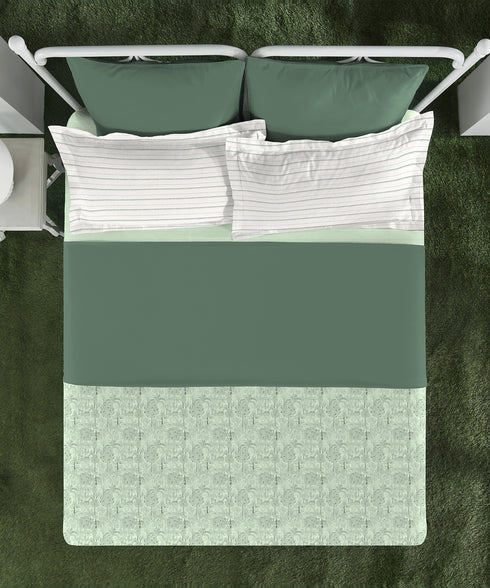 Aroma King Bedsheet Set, Green Apple Tickle|180 TC Cotton|2 Pillow Covers