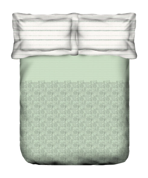 Aroma King Bedsheet Set, Green Apple Tickle|180 TC Cotton|2 Pillow Covers