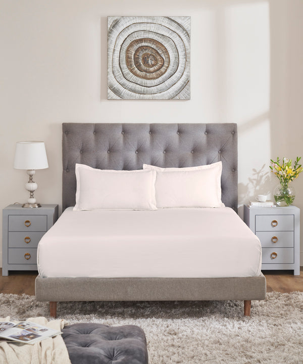 Nectarsoft Signature Select King Bedsheet Set, Marshmallow|400 TC Cotton| 2 Pillow Covers