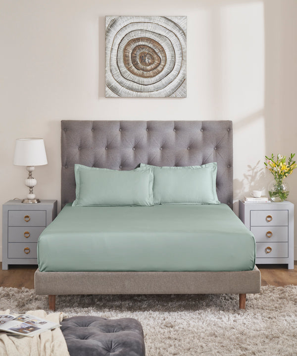 Nectarsoft Signature Select King Bedsheet Set, Wasabi|400 TC Cotton| 2 Pillow Covers