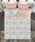 Indulgence Painterly Pattern King Bedsheet Set, The Quiet River|300 TC Cotton| 4 Pillow Covers
