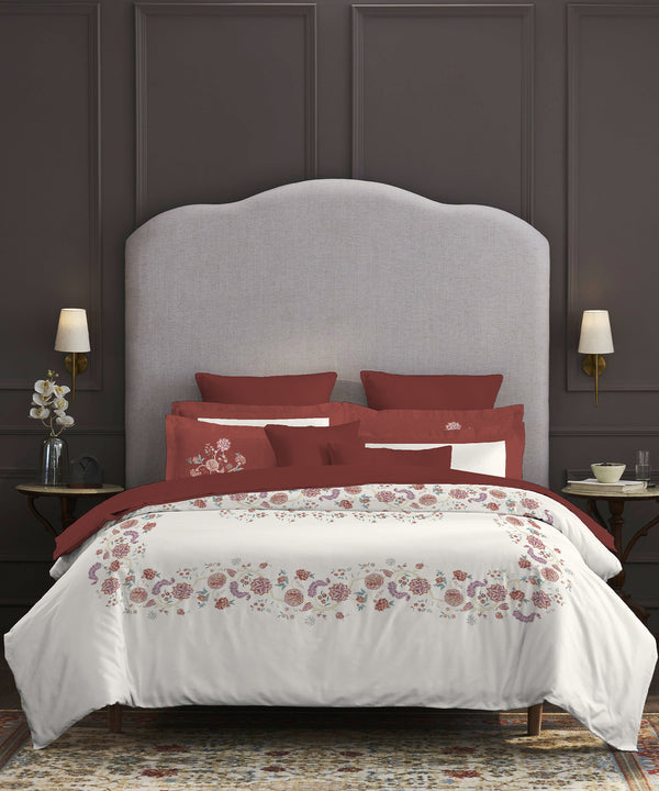 Nectarsoft Elite King Bedsheet Set, Rumi| 400 TC Cotton| 4 Pillow Covers