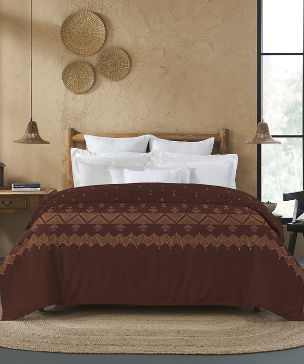 Sanskriti Double AC Comforter, Phulkari Brown| 180 GSM Polyester