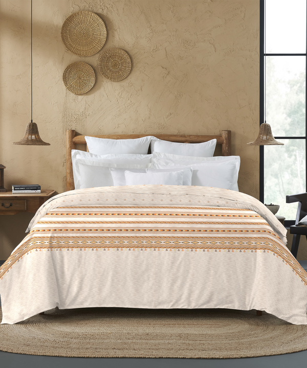 Sanskriti Double AC Comforter, Kullu Shawl Beige| 180 GSM Polyester
