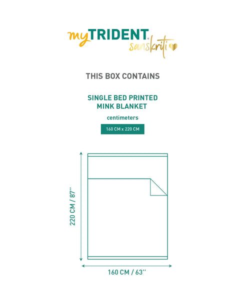 Sanskriti 2 ply Single Mink Blanket, Lipan Art| 3.2 KG