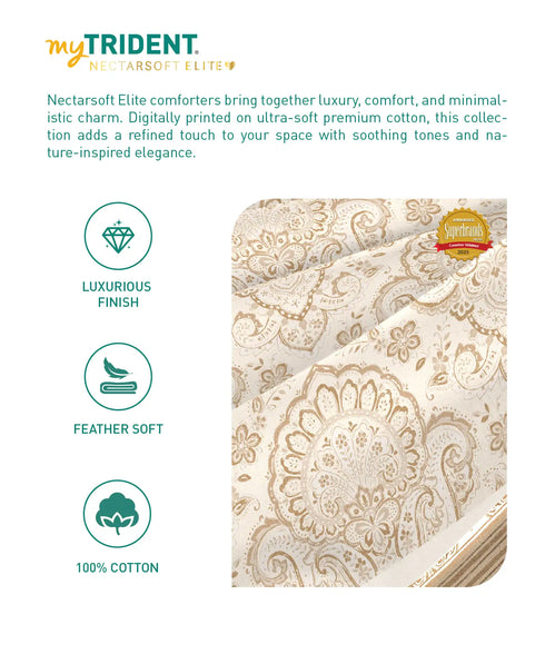 Nectarsoft Elite Double AC Comforter, Darla| 400 TC Cotton Shell 150 GSM Polyester Filling
