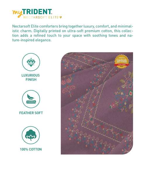 Nectarsoft Elite Double AC Comforter, Rose Dust| 400 TC Cotton Shell 150 GSM Polyester Filling