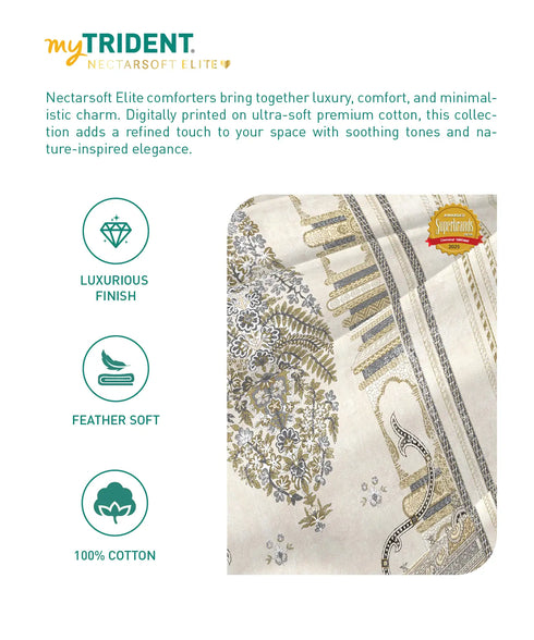 Nectarsoft Elite Double AC Comforter, Whispering Vines| 400 TC Cotton Shell 150 GSM Polyester Filling