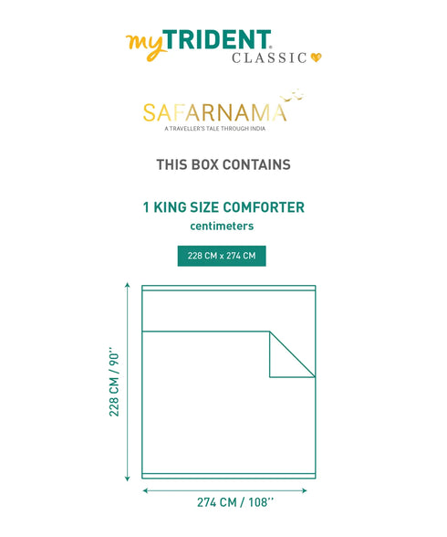 Classic Safarnama Double AC Comforter, Sky Bound Tracks| 210 TC Cotton Shell 150 GSM Polyester Filling