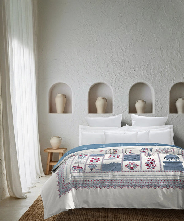 Classic Safarnama Double AC Comforter, The Caravans| 210 TC Cotton Shell 150 GSM Polyester Filling
