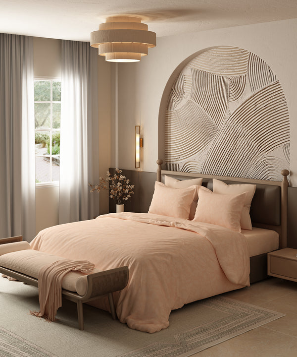 Home Essential Pastel Poetry Floral King Bedsheet,NITARA MARMALADE|144TC Cotton| 2 Pillow Covers