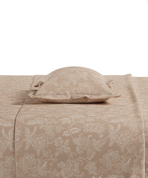 Home Essential Pastel Poetry Floral King Fitted Bedsheet,IRAJA BISCOFF|144TC Cotton| 2 Pillow Covers