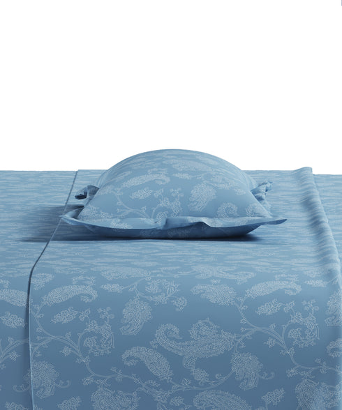 Home Essential Pastel Poetry Floral King Fitted Bedsheet, NITARA COPENHAGEN|144TC Cotton| 2 Pillow Covers
