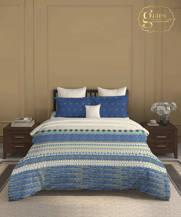 Gates Around The Globe King Bedsheet Set, Amara| 180 TC Cotton| 2 Pillow Covers