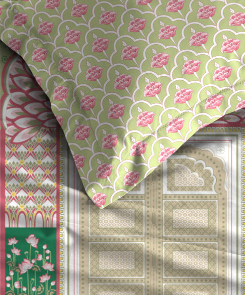 Gates Around The Globe King Bedsheet Set, Lirale| 180 TC Cotton| 2 Pillow Covers