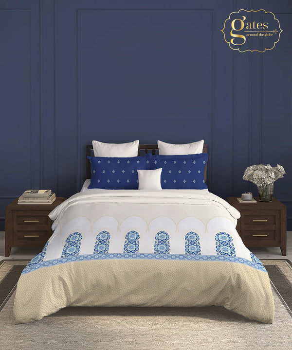 Gates Around The Globe King Bedsheet Set, Moorique| 180 TC Cotton| 2 Pillow Covers