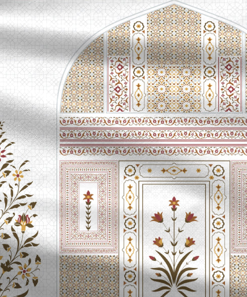 Gates Around The Globe King Bedsheet Set, Whitemyst| 180 TC Cotton| 2 Pillow Covers