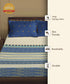 Gates Around The Globe King Fitted Bedsheet Set, Amara| 180 TC Cotton| 2 Pillow Covers