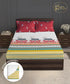 Gates Around The Globe King Fitted Bedsheet Set, Torii| 180 TC Cotton| 2 Pillow Covers