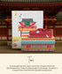 Gates Around The Globe King Fitted Bedsheet Set, Torii| 180 TC Cotton| 2 Pillow Covers