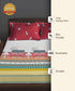 Gates Around The Globe King Fitted Bedsheet Set, Torii| 180 TC Cotton| 2 Pillow Covers
