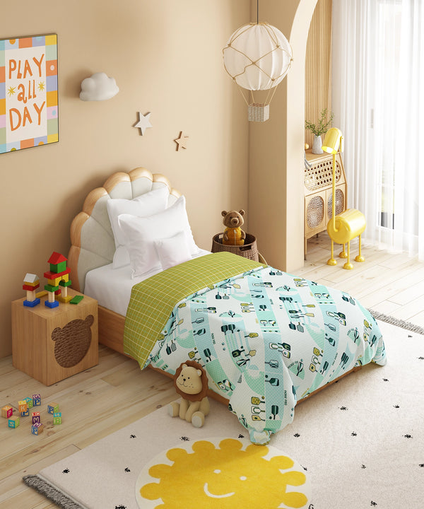 Juniors Single AC Comforter, Smash It | 144TC Cotton