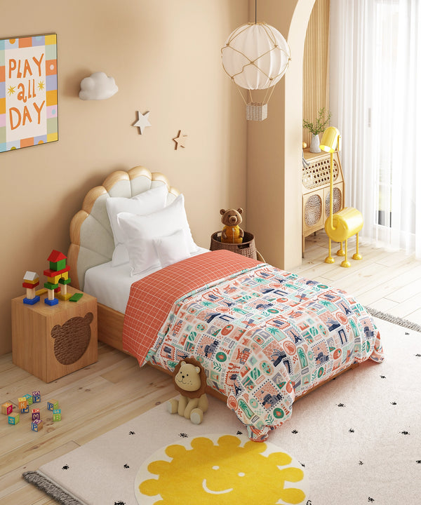 Juniors Single AC Comforter, Wander ways| 144TC Cotton