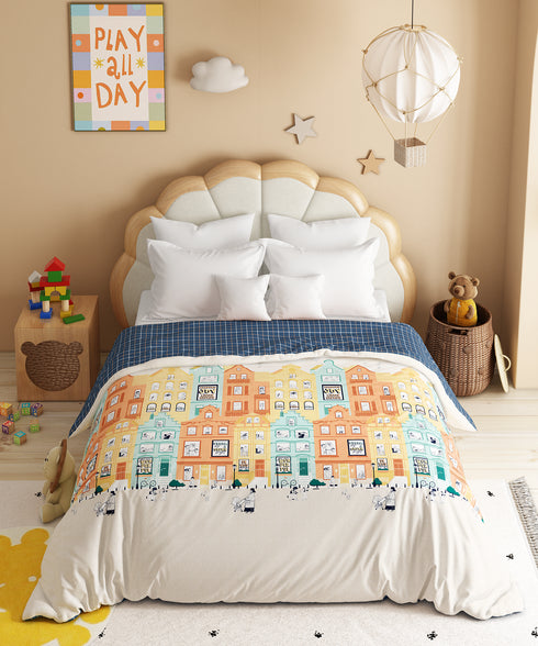 Juniors Double AC Comforter, Day Doodle| 144TC Cotton