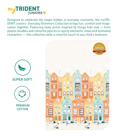 Juniors Double AC Comforter, Day Doodle| 144TC Cotton