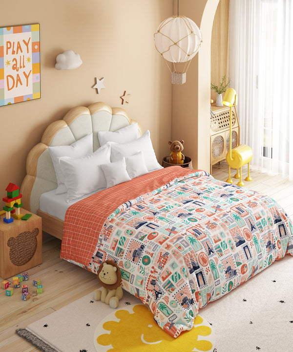 Juniors Double AC Comforter, Wander Ways| 144TC Cotton