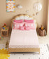 Juniors Double Bedsheet Set, Cue Coquette| 144TC Cotton|2 Pillow Covers & 2 Cushion Covers
