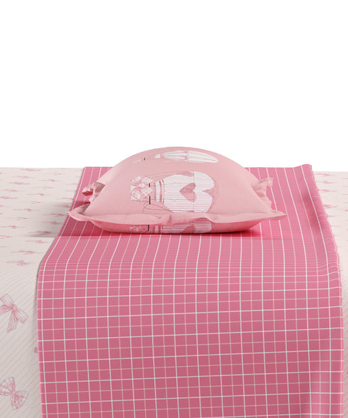 Juniors Double Bedsheet Set, Cue Coquette| 144TC Cotton|2 Pillow Covers & 2 Cushion Covers