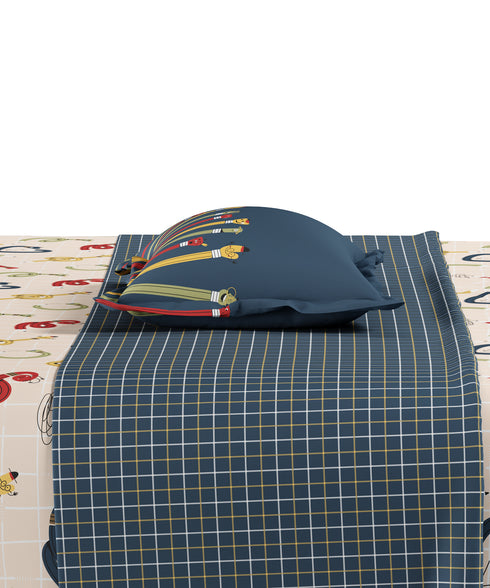 Juniors Double Bedsheet Set, Scribble Spot| 144TC Cotton|2 Pillow Covers & 2 Cushion Covers