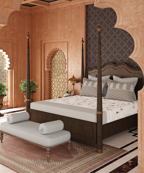 Road To Jaipur King Bedsheet Set, BAORI BAATEIN |210 TC Cotton |2 Pillow Covers