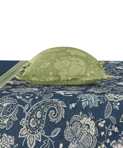 Road To Jaipur King Bedsheet Set, CHAAP RANG |210 TC Cotton |2 Pillow Covers