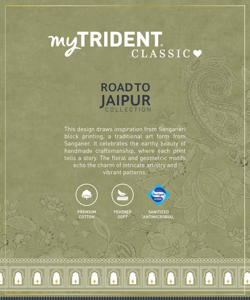 Road To Jaipur King Bedsheet Set, CHAAP RANG |210 TC Cotton |2 Pillow Covers