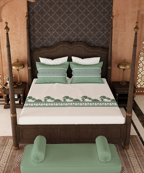 Road To Jaipur Double Duvet Set, TORAN DWAR|210 TC Cotton| 6 Pc Set