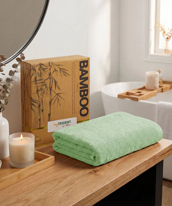 Cotton Bamboo Bath Towel, Sage Green| 450 GSM