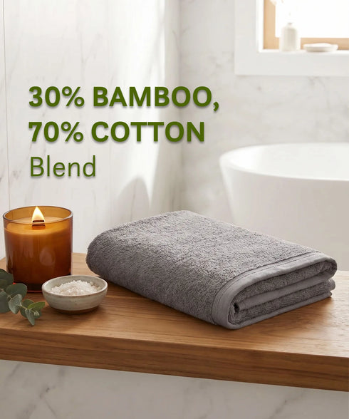 Cotton Bamboo Bath Towel, Charcoal| 450 GSM