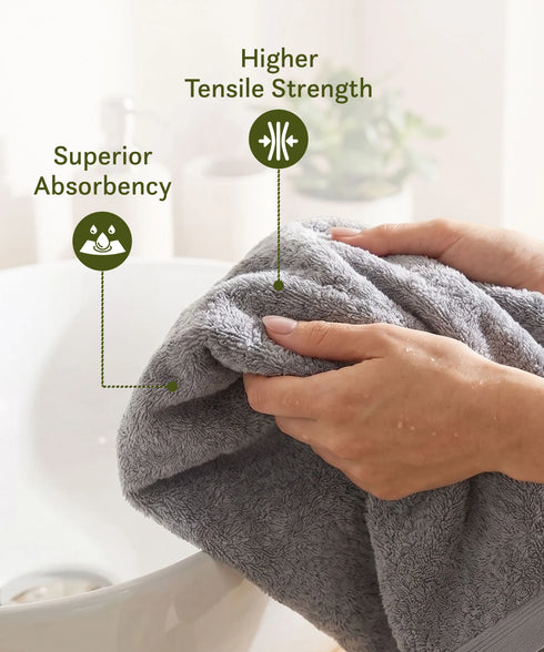 Cotton Bamboo Bath Towel, Charcoal| 450 GSM