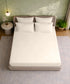 Style me Solid King Bedsheet, Cream |180 TC Cotton|2 Pillow Covers|Solid