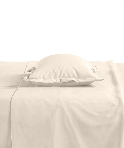 Style me Solid King Bedsheet, Cream |180 TC Cotton|2 Pillow Covers|Solid