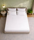 Style me Solid King Fitted Bedsheet, White |180 TC Cotton|2 Pillow Covers|Solid