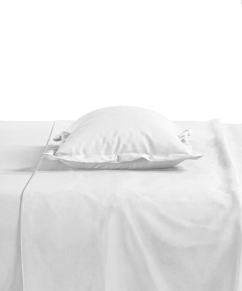 Style me Solid King Fitted Bedsheet, White |180 TC Cotton|2 Pillow Covers|Solid