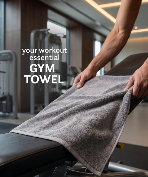 Cotton Bamboo Gym Towel, Charcoal| 450 GSM|80% Cotton 20% Bamboo