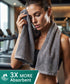 Cotton Bamboo Gym Towel, Charcoal| 450 GSM|80% Cotton 20% Bamboo