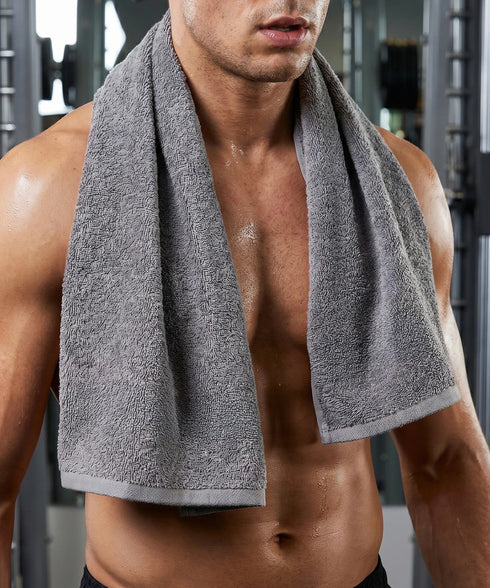 Cotton Bamboo Gym Towel, Charcoal| 450 GSM|80% Cotton 20% Bamboo