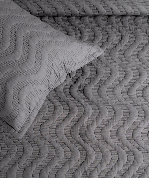 Nectarsoft Italian Retreat King Bedcover Set, Slate|90 GSM Cotton|3 Pc Set