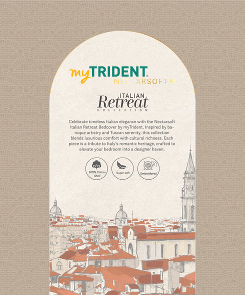 Nectarsoft Italian Retreat King Bedcover Set, Slate|90 GSM Cotton|3 Pc Set